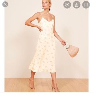 Reformation White Floral Slip Dress
